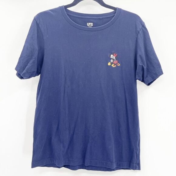 Uniqlo Mickey Manga Art Graphic T Shirt Women's Size S Navy Blue Disney - Picture 2 of 6